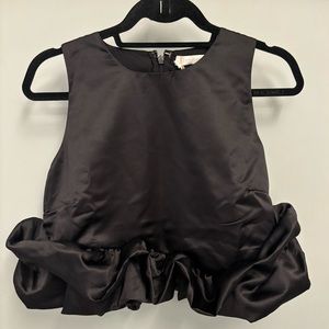 Satin ruffle top